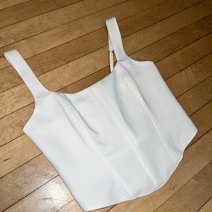 ABERCROMBIE & FITCH white corset crop top.